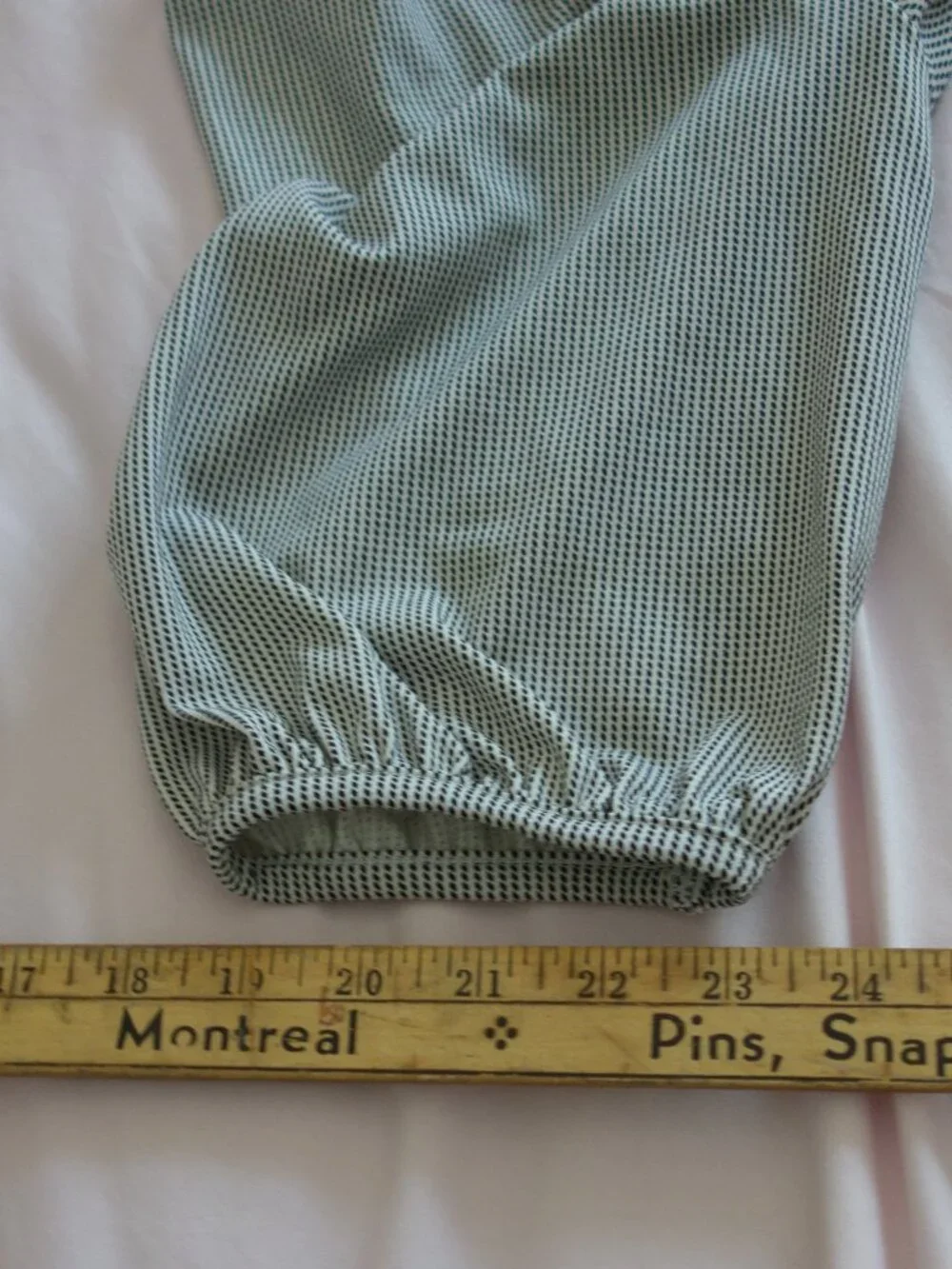 H&M Blue White Striped Puff Sleeve Blouse Size M - Picture 7 of 14